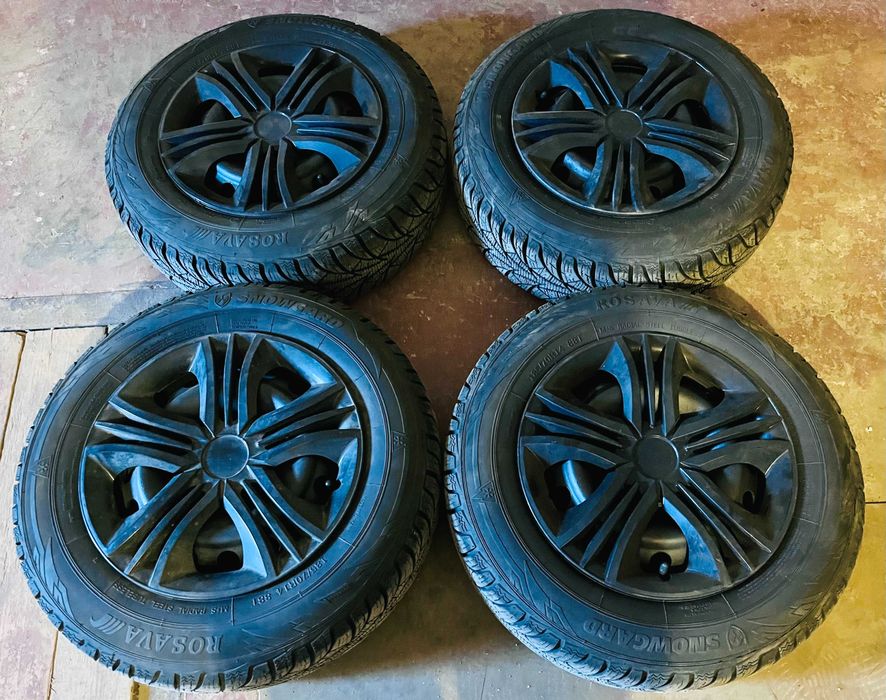 Зимние колеса в сборе 185/70 R14 Идеал + Колпаки