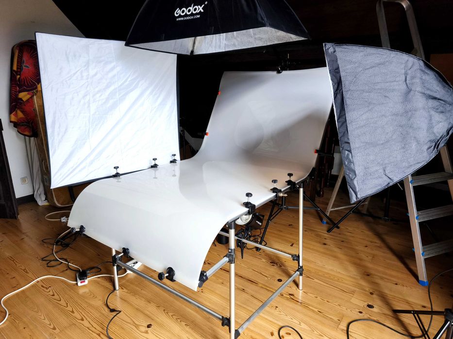 Photography Studio, 3 GODOX Flashes, 2 Bowens, Still-life Table64738560231425121