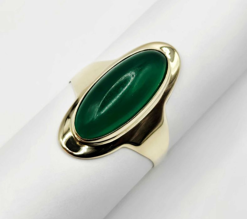 Pierścionek Złoty z Chryzoprazem waga 3,86gr Rozmiar 28