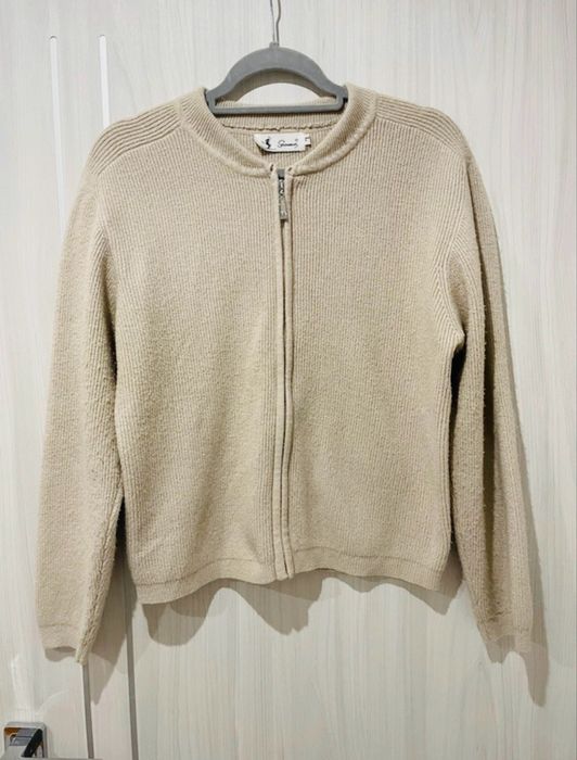Sweter kardigan rozpinany z zamkiem beż L/XL