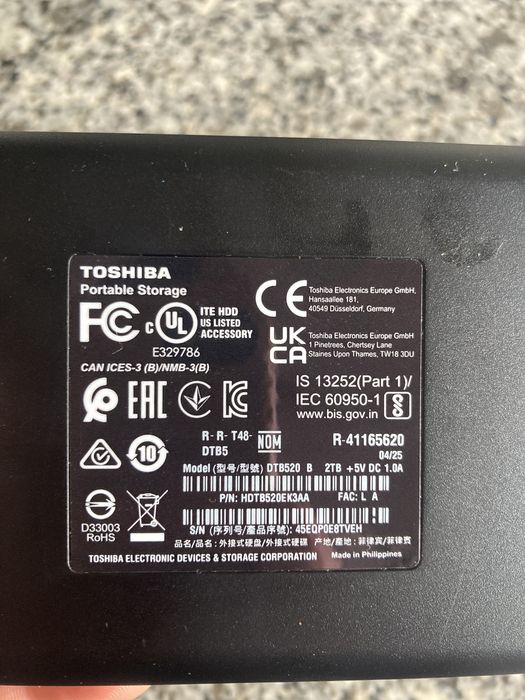 Disco rigido Toshiba 2TB