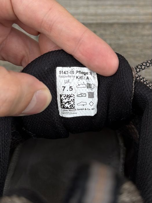 Brązowe, szare, skórzane buty trekkingowe Meindl Balancing, rozmiar 44
