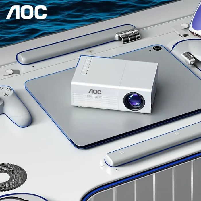Projetor AOC LED HD com ligação ao telemóvel – até 80”