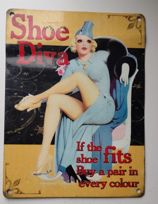 Табличка на стену или витрину обувного магазина в стиле 1950-х годов