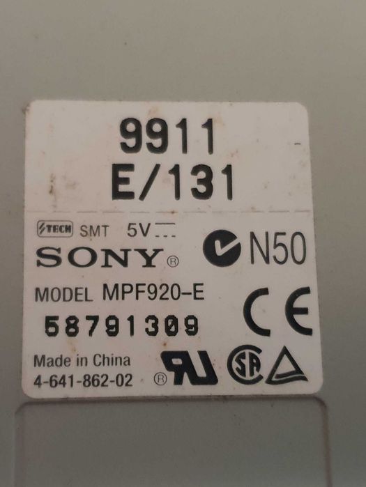 Drive/Leitor de disquetes interno, marca Sony MPF920-E, 3.5" - 1.44Mb
