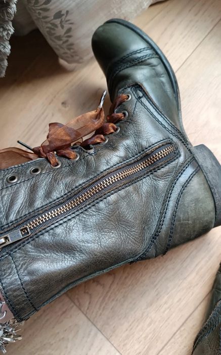 Buty w stylu boho ze skóry naturalnej y2k avant garde