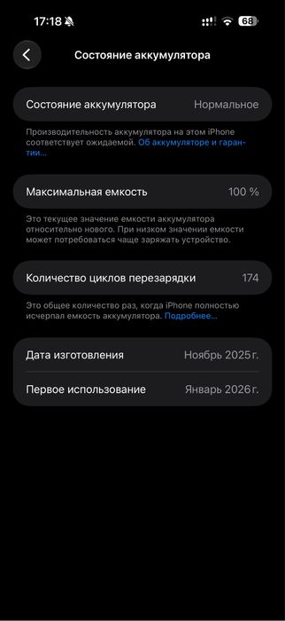 iPhone 17 Pro Max 256GB Silver — идеал, АКБ 100%, физ-карта