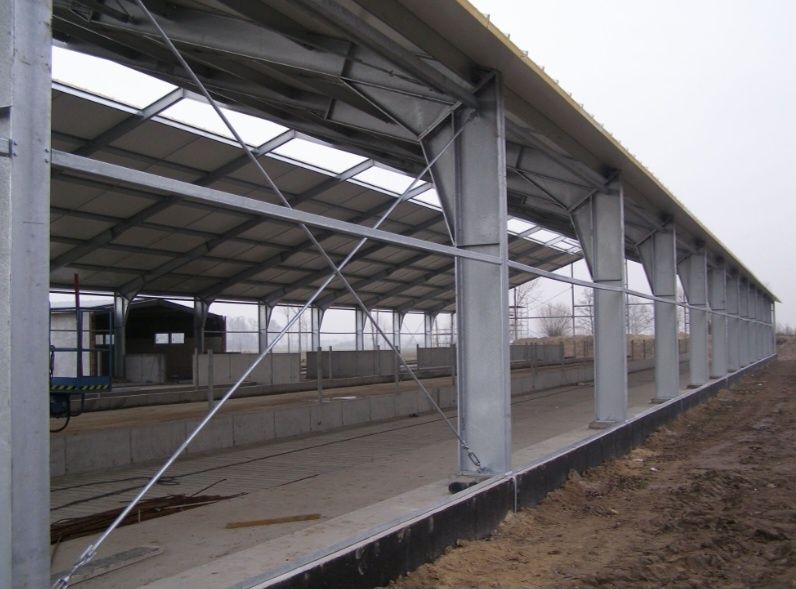 Konstrukcja stalowa obory 20x50x4 kompletna do montażu