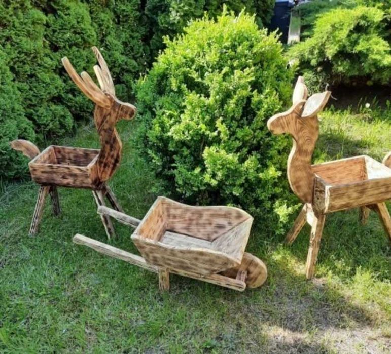 Donica kwietnik jelonek sarenka taczka ogrodowa