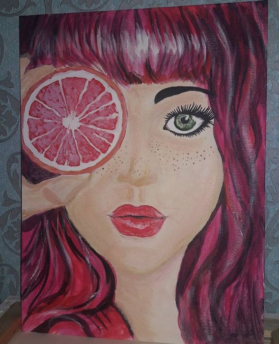 Картины "Грейпфрут" (акрил ,холст) и "Сирень",холст масло, по 360 грн