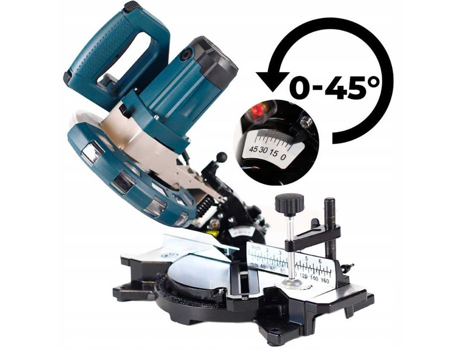 Mocna Piła Ukośna Eurotec 2600W Laser 3 Tarcze Worek NOWA