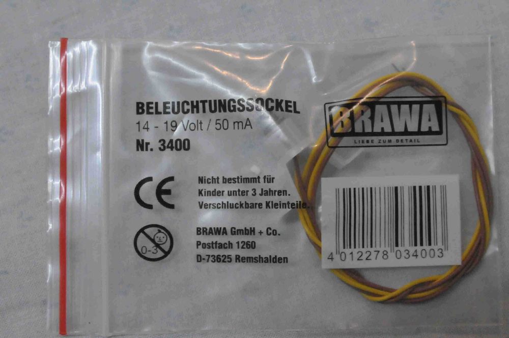 HO - Lampada com casquilho 14-19 volts BRAWA ref 3400