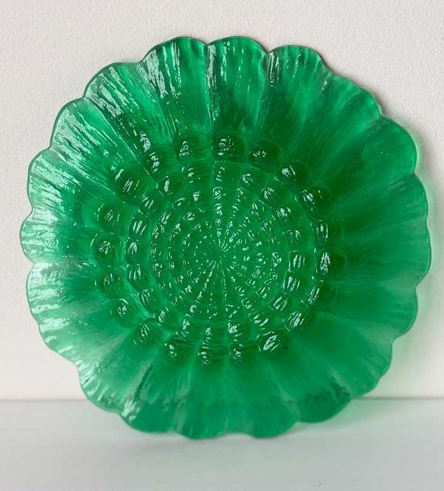 Talerz cora szkło PRL Ząbkowice