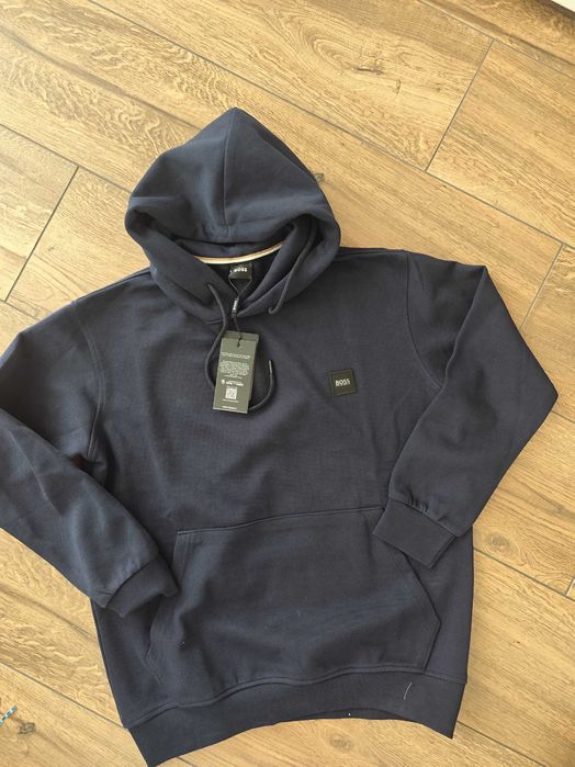 Nowa meska bluza Hugo Boss granat M/L kaptur kangurka bawełna śliczna