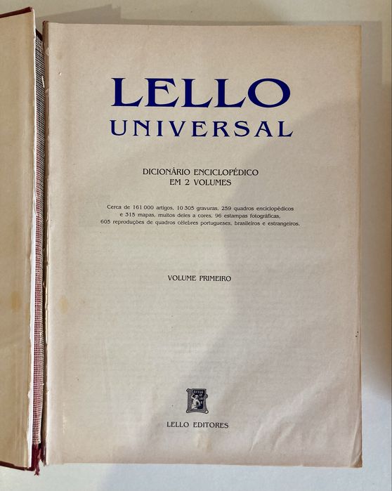 Dicionário Enciclopédico Lello Universal (2 volumes)