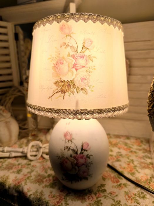 Lampa stołowa nocna shabby