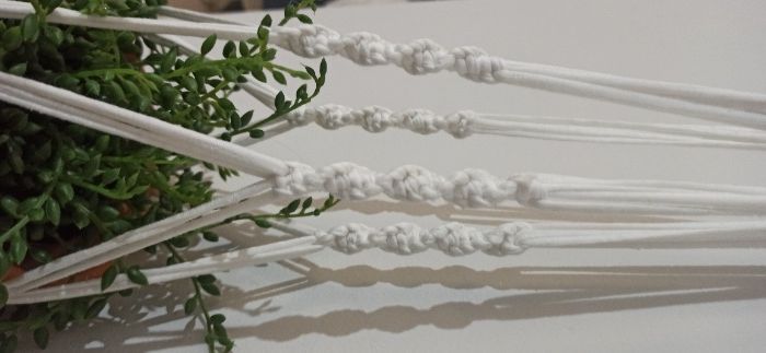 Suporte para vasos em Macramé