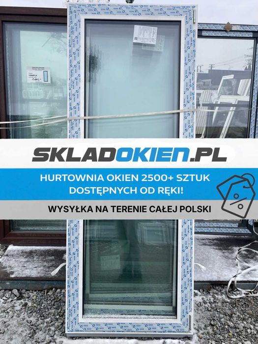 Okno balkonowe PCV 86x210 BIAŁE 3szyby PROMOCJA cena HIT!