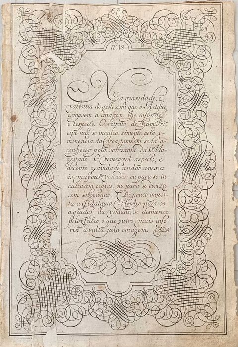 Nova Escola para aprender a ler escrever e contar – 1722 – Folhas de caligrafia e arabescos complexos