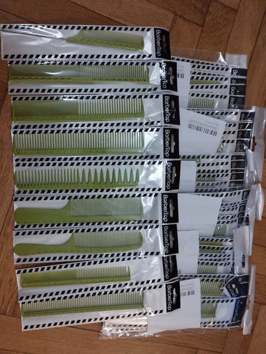 Zestaw 9 profesjonalnych grzebieni fryzjerskich – barber