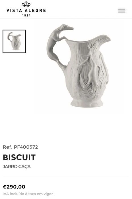 Jarro biscuit Caça Vista Alegre