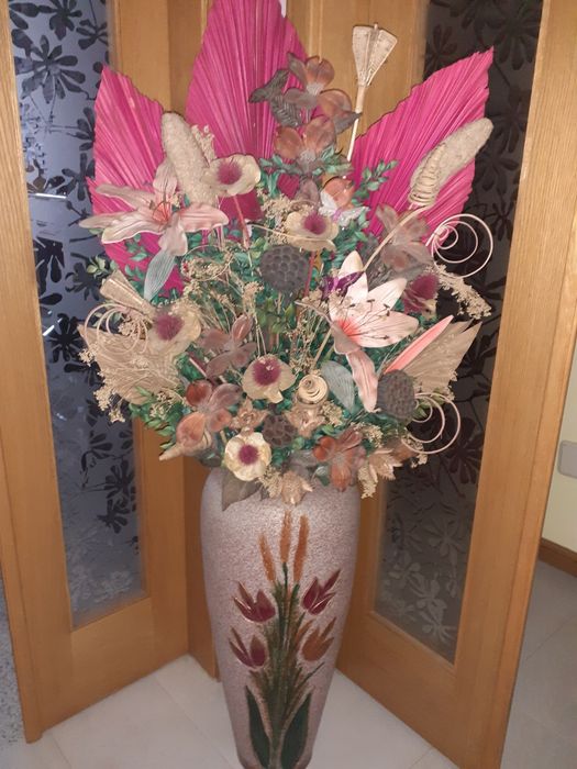 Decoração vaso grande com flores secas lindissimo