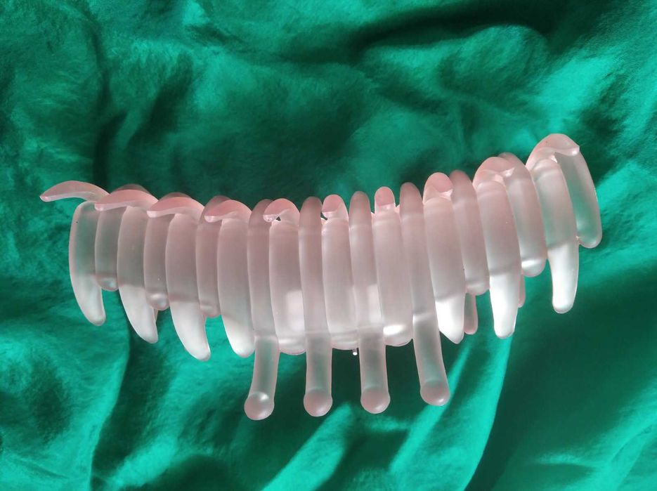 Большой краб женский заколка розового оттенка нежный пион крабик