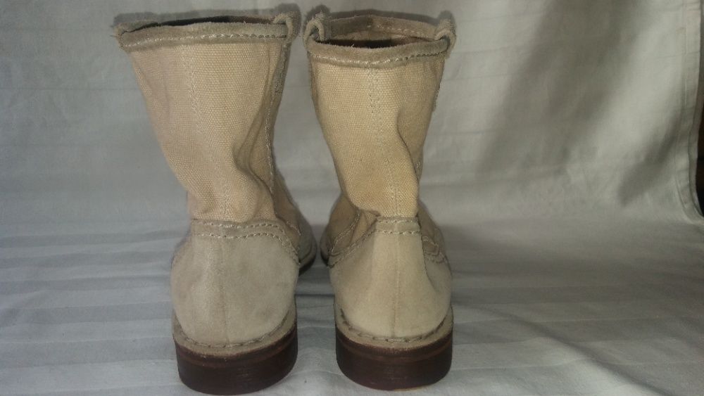Clarks botki roz.41, dł.wkł.26 cm- skóra+ tkanina- stan bdb