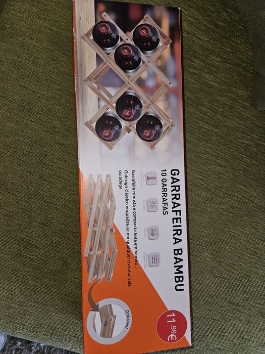 Novo - Garrafeira Bambu 10 garrafas articulada