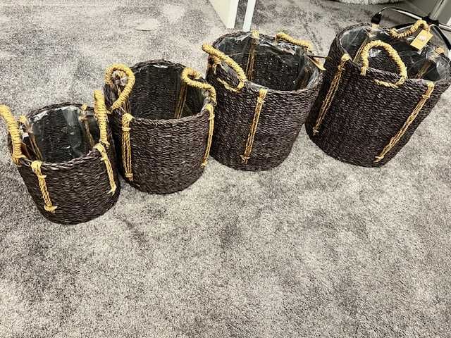 Fantastyczny zestaw koszy na doniczki z trawy morskiej 4szt Nowe