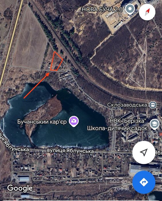 Продам земельну ділянку 67.66 соток біля бучанського карʼєру