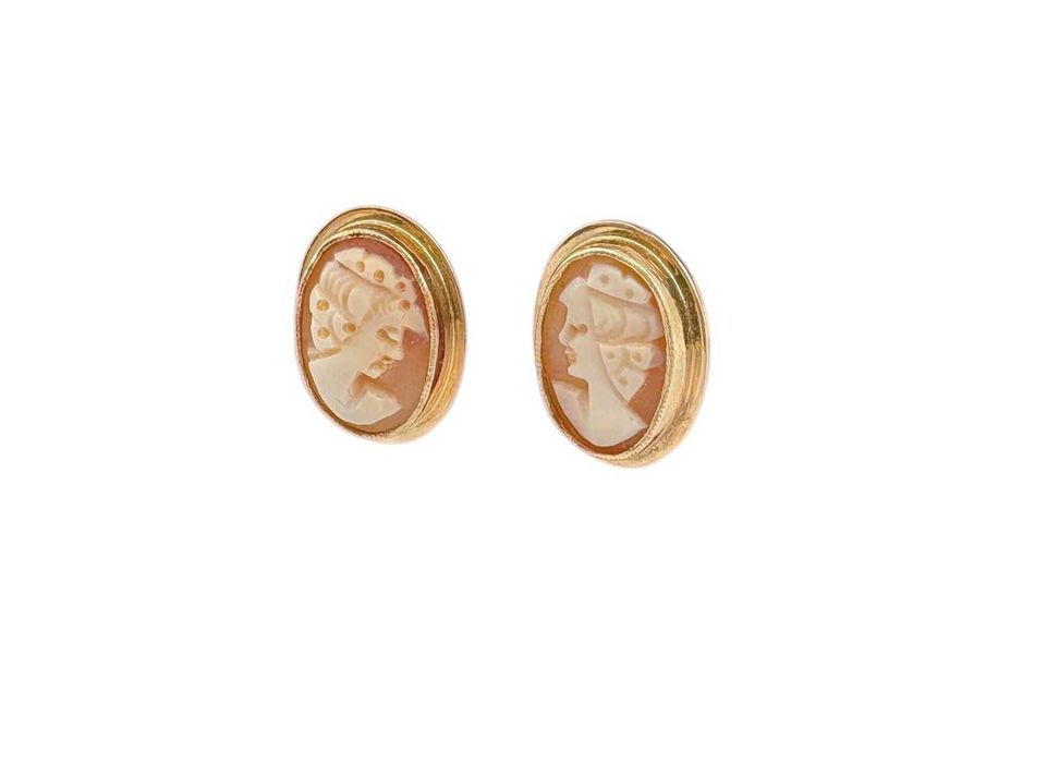 Rewelacyjne złote kolczyki Kamea 4,07G 585