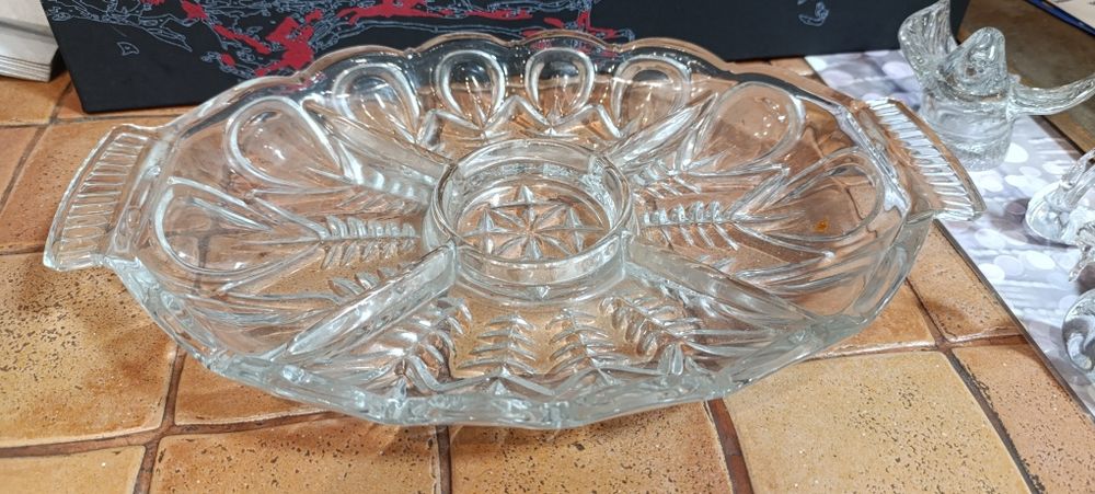 Хрустальные лебеди голуби поднос