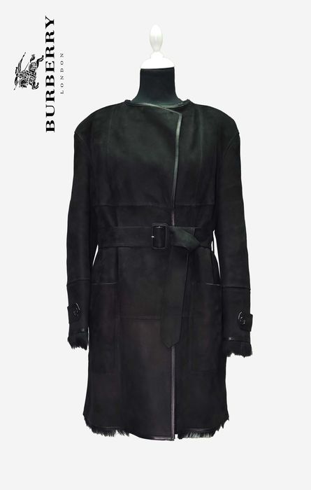 Burberry London_ Italy _ Lux _ Rare Helmington Wrap _Fur_ Lamb Shearling Coat