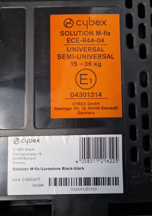 Cadeira de carro CYBEX Solution M-FIX criança / bebé ISOFIX