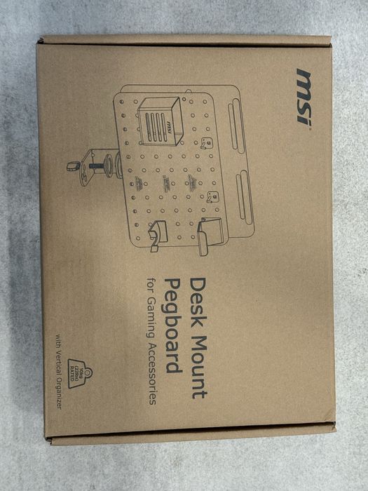 MSI pegboard tablica z uchwytami na akcesoria gamingowe pad, sluchawki