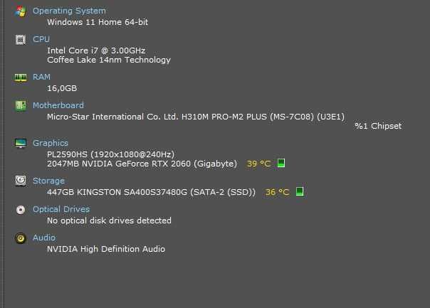 Komputer do gier i7-9700F RTX 2060 16Gb RAM 3600MHz SSD 500Gb