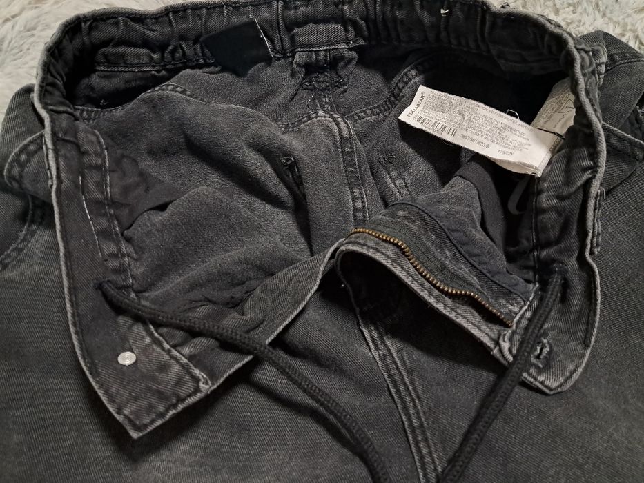 Широкі штани/Джинси Baggy Cargo Pull&Bear (STWD) — темно-сірі / графіт