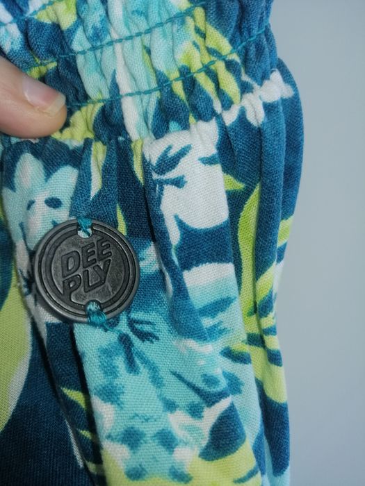 Calças largas deeply rapariga flores verde 11/12