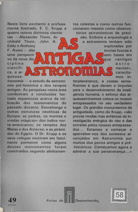 Edwin C. Krupp - - - As Antigas Astronomias - - - - - Livro