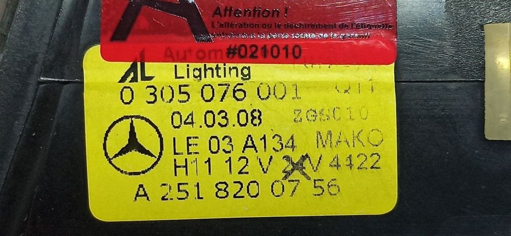FAROL DE NEVOEIRO ESQUERDO MERCEDES CLASE A (W169) A 180 CDI (169.007)