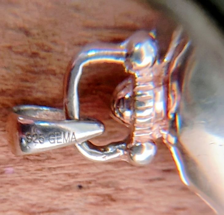 Piękna srebrna zawieszka złocona Srebro