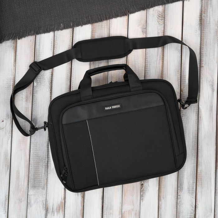 torba na laptopa czarna unisex materiałowa lekka do ręki na ramię