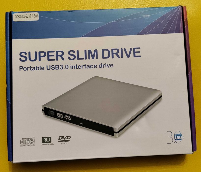 Портативный внешний DVD±RW плеер USB 3.0, с поддержкой SATA-II