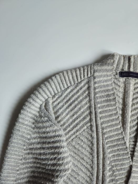 Kardigan narzutka z dodatkiem wełny i moheru Marks & Spencer XL / 42
