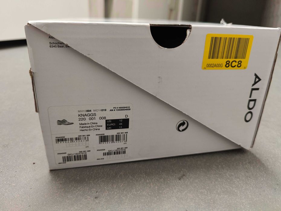 Buty Aldo Knaggs oksfordki koniakowe, rozmiar 45