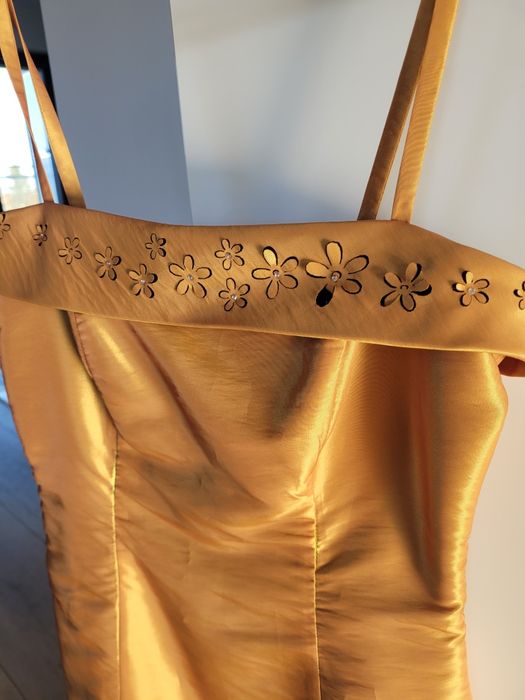 Sukienka na Sylwestra wesele złota 36 S