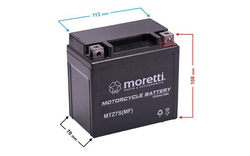 Akumulator 12v6ah Moretti AGM (Gel) MTZ7S