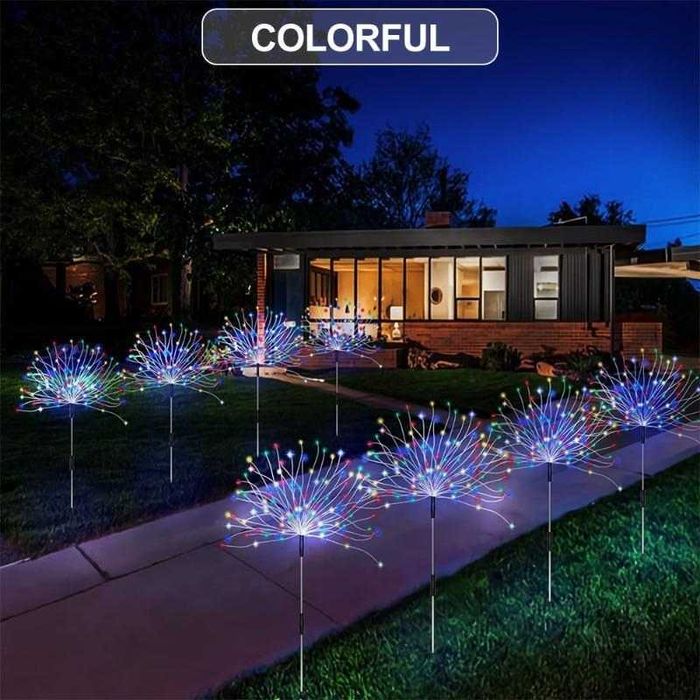 Светодиодный фонарь фейерверк 200 LED Садовый солнечный светильник