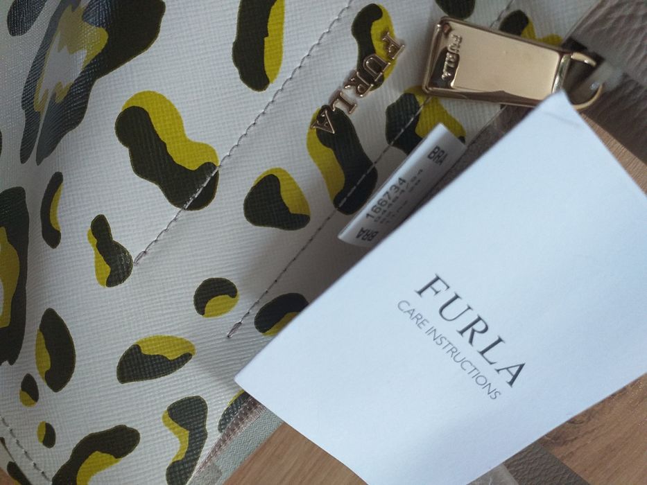 FURLA Divide It bag Medium oryginalna torebka skóra naturalna saffiano panterka do ręki